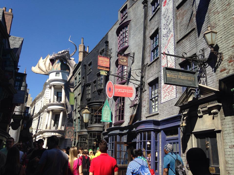 Diagon Alley at the Wizarding World of Harry Potter in Universal Studios